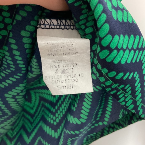 Blue Rain Chevron Print Off the Shoulder Blouse Size Small - Picture 7 of 11